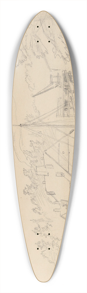 Hans Gude - Fra Christianiafjorden 39.3 inch art pintail longboard deck