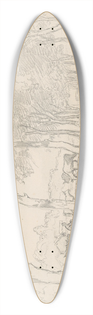 Hans Gude - Fra Fannestranda 39.3 inch art pintail longboard deck
