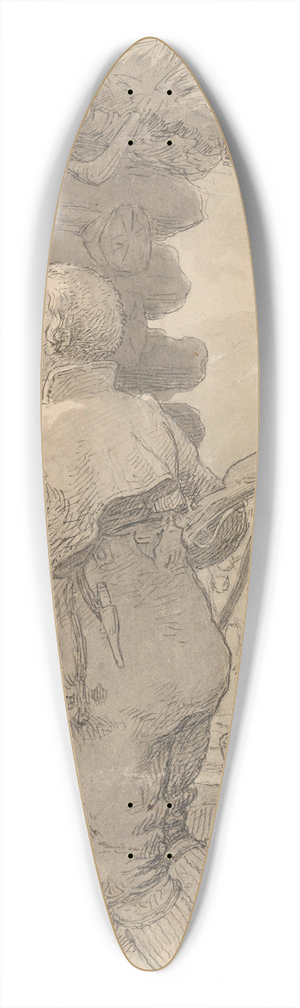 Hans Gude - He glanced over a window and peered inside 39.3 inch art pintail longboard deck