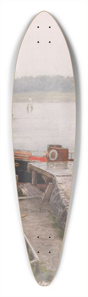 Hans Gude - Jetty, Travemnde 39.3 inch art pintail longboard deck