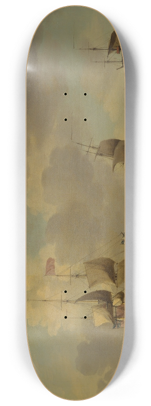 Charles Brooking - An English Flagship Under Easy Sail in a Moderate Breeze 8.25 inch art skate deck