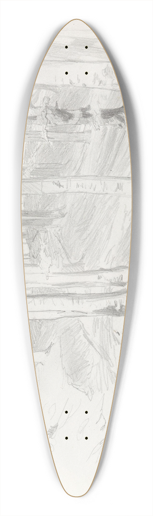 Hans Gude - Skogsinterir ved Wiesenbeker Teich, Harzen 39.3 inch art pintail longboard deck