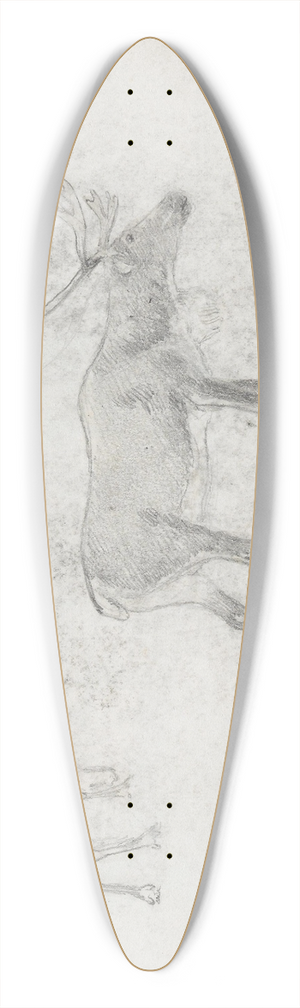Hans Gude - Studier av hjort 39.3 inch art pintail longboard deck