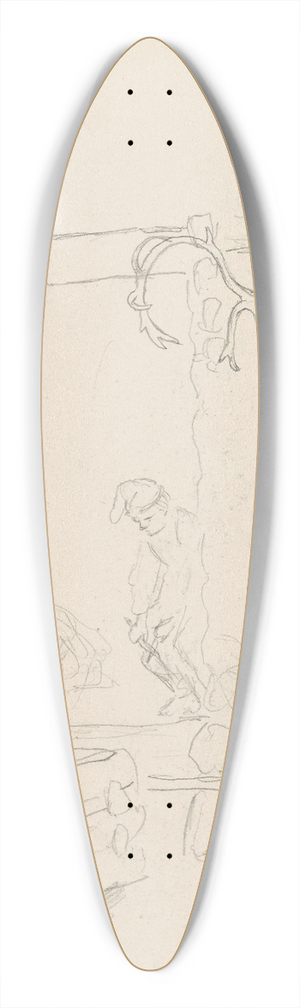 Hans Gude - Stueinterir med mannsfigur 39.3 inch art pintail longboard deck