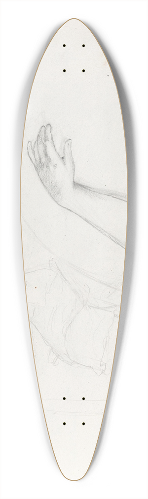 Hans Gude - Woman on the beach; study of arm 39.3 inch art pintail longboard deck