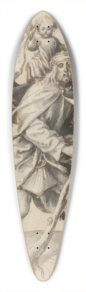 Hans Holbein The Elder - St. Christophorus 39.3 inch art pintail longboard deck