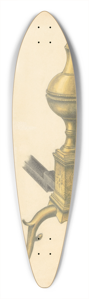 Hans Korsch - Andiron (one of pair) 39.3 inch art pintail longboard deck