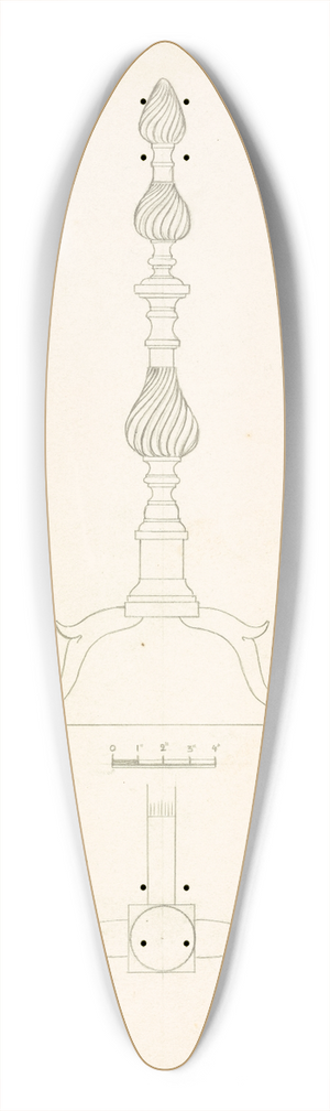 Hans Korsch - Andiron (one of pair) 39.3 inch art pintail longboard deck