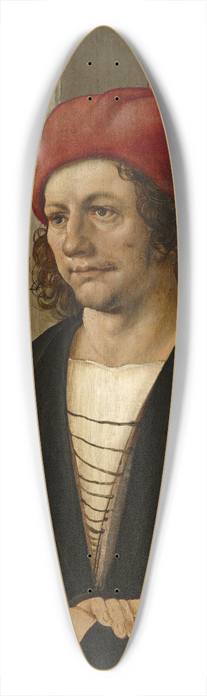 Hans Leonhard Schufelein - Portrait of a Man with Red Cap 39.3 inch art pintail longboard deck