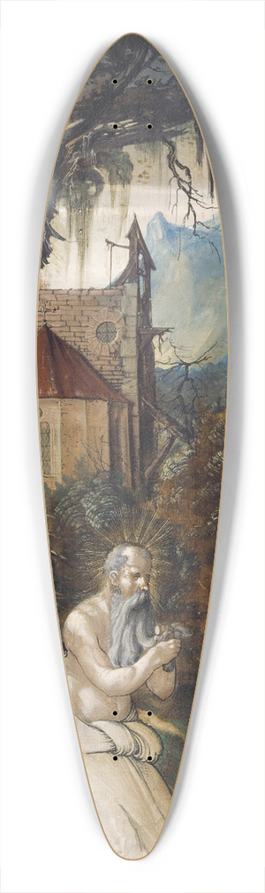 Hans Leu the younger - Saint Jerome in the Wilderness 39.3 inch art pintail longboard deck