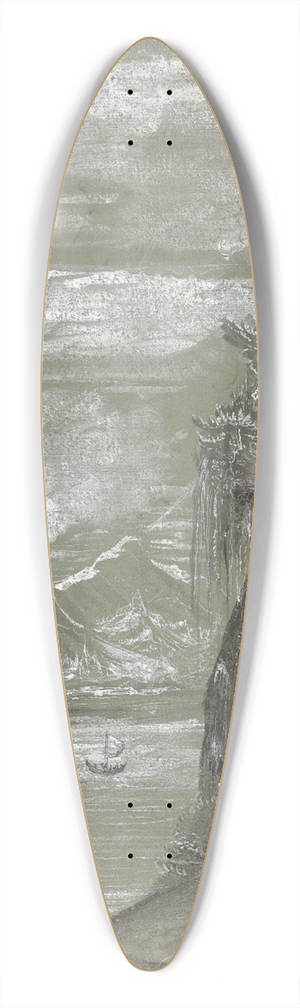 Hans Leu the younger - Seelandschaft mit Felsentor 39.3 inch art pintail longboard deck