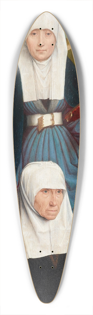 Hans Memling - Old Woman at Prayer with St. Anne 39.3 inch art pintail longboard deck