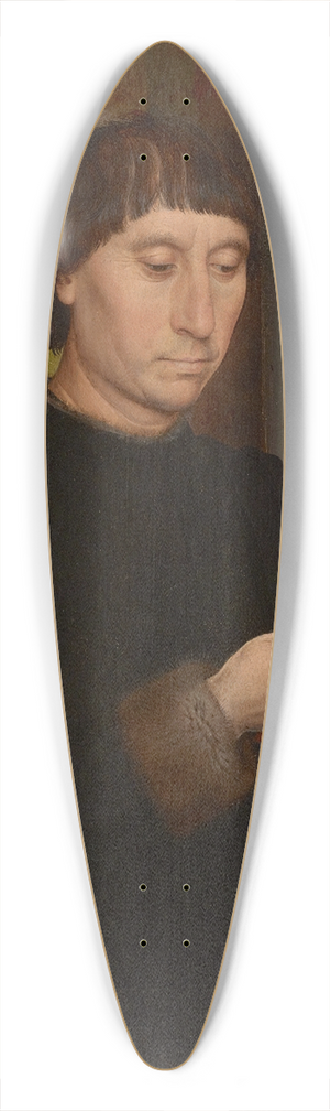 Hans Memling - Portrait of a man reading 39.3 inch art pintail longboard deck