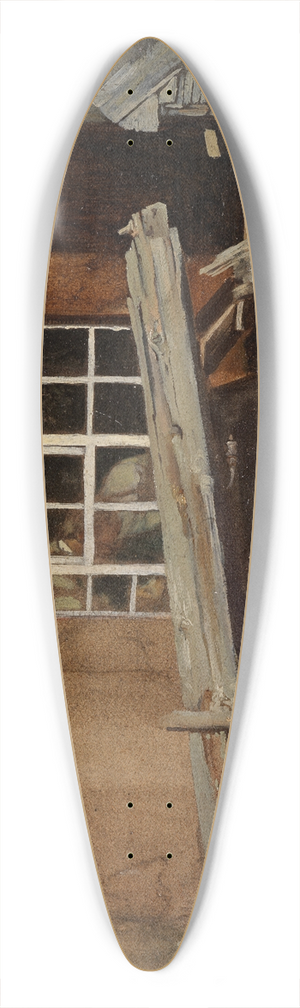 Hans Thoma - Bauernhausecke mit Gartenzaun und Huhn 39.3 inch art pintail longboard deck