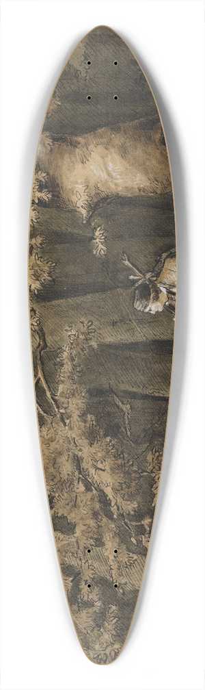 Hans Thoma - Der Jger im Wald 39.3 inch art pintail longboard deck