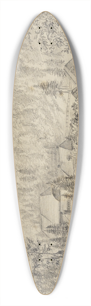 Hans Thoma - Hammerschmiede bei St. Blasien 39.3 inch art pintail longboard deck Hans Thoma - Hammerschmiede bei St. Blasien 39.3 inch art pintail longboard deck