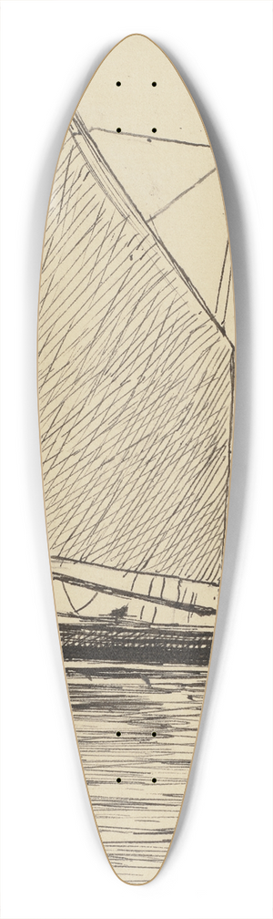 Hans Thoma - Schiff 39.3 inch art pintail longboard deck