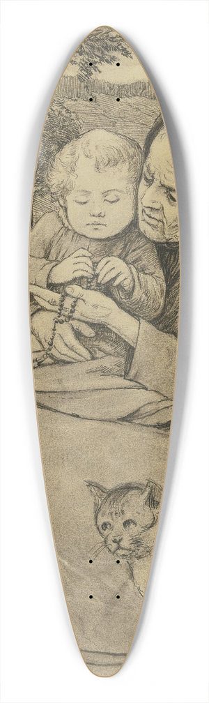 Hans Thoma - Sitzende alte Frau mit Kind 39.3 inch art pintail longboard deck