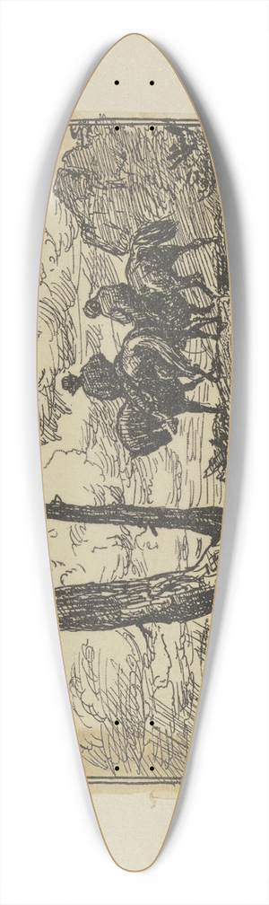 Hans Thoma - Two riders 39.3 inch art pintail longboard deck
