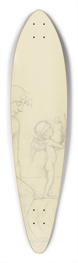 Hans Thoma - Venus auf dem Delphin (Mdchen mit Amor auf einem Delphin reitend) 39.3 inch art pintail longboard deck