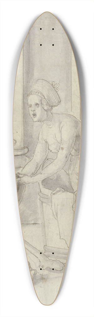 Hans von Kulmbach - Jester in the ladies pool 39.3 inch art pintail longboard deck
