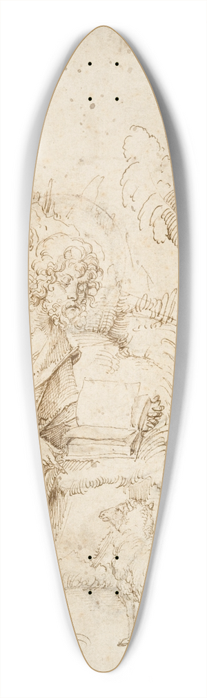 Hans von Kulmbach - Saint John the Baptist in the Wilderness 39.3 inch art pintail longboard deck