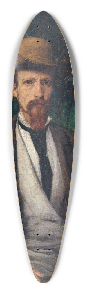 Hans Von Mares - Self-Portrait with Yellow Hat 39.3 inch art pintail longboard deck