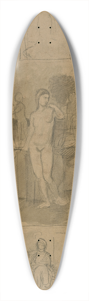 Hans Von Mares - Sitzende und stehende Figuren, ein weiblicher Akt 39.3 inch art pintail longboard deck
