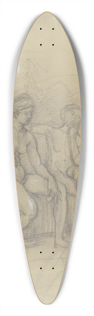 Hans Von Mares - Zwei nebeneinander sitzende weibliche Akte 39.3 inch art pintail longboard deck