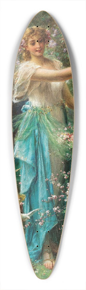 Hans Zatzka - An Allegory of Spring with Cupid 39.3 inch art pintail longboard deck