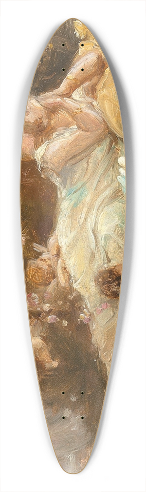 Hans Zatzka - A Reclining Young Lady with Putti 39.3 inch art pintail longboard deck