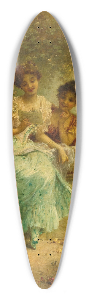 Hans Zatzka - The Love Letter 39.3 inch art pintail longboard deck