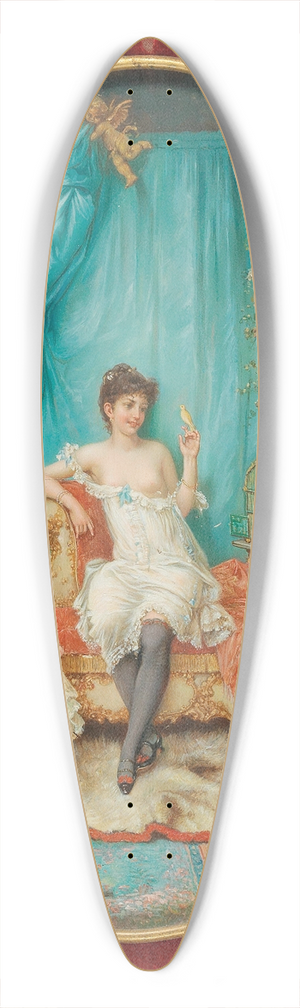Hans Zatzka - Un Regard Par Le Trou De La Serrure (Through The Keyhole) 39.3 inch art pintail longboard deck