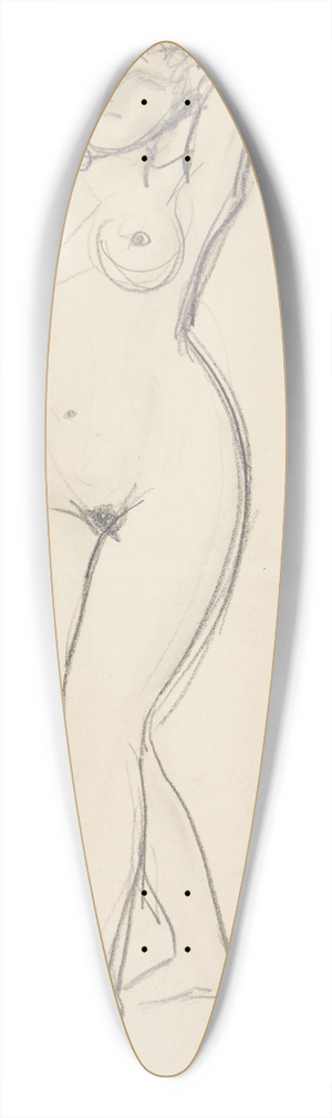 Harald Giersing - Stende kvindelig model med hnderne bag nakken 39.3 inch art pintail longboard deck Harald Giersing - Stende kvindelig model med hnderne bag nakken 39.3 inch art pintail longboard deck