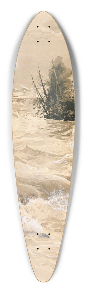 Harry Fenn - The American Rapids by Moonlight 39.3 inch art pintail longboard deck