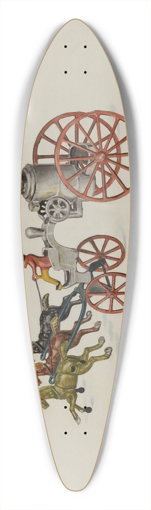 Harry Grossen - Toy Fire Engine 39.3 inch art pintail longboard deck