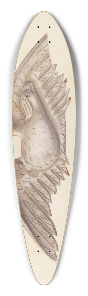 Harry King - Wood Carving  Eagle 39.3 inch art pintail longboard deck