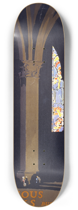 Adolph Treidler - Religious books build character 8.25 inch art skate deck