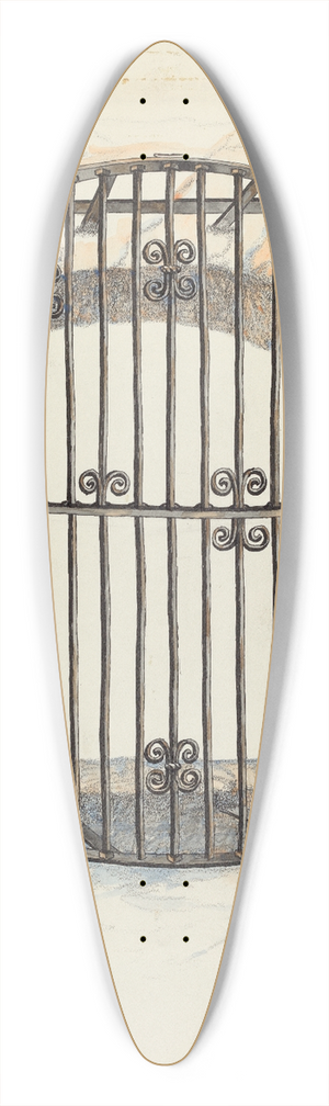 Harry Mann Waddell - Iron Grille at Window 39.3 inch art pintail longboard deck