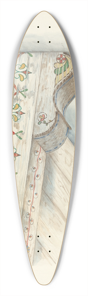 Harry Mann Waddell - Painted Decorations on Ceiling 39.3 inch art pintail longboard deck