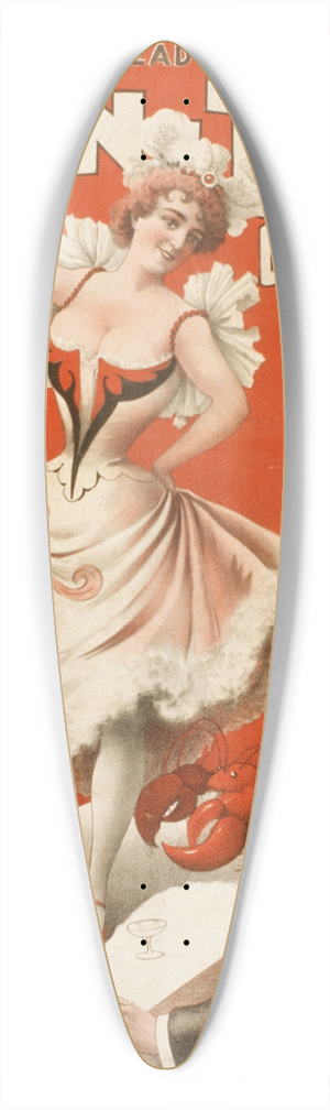 H.C. Miner Litho. Co. - Bon Ton Burlesquers 39.3 inch art pintail longboard deck