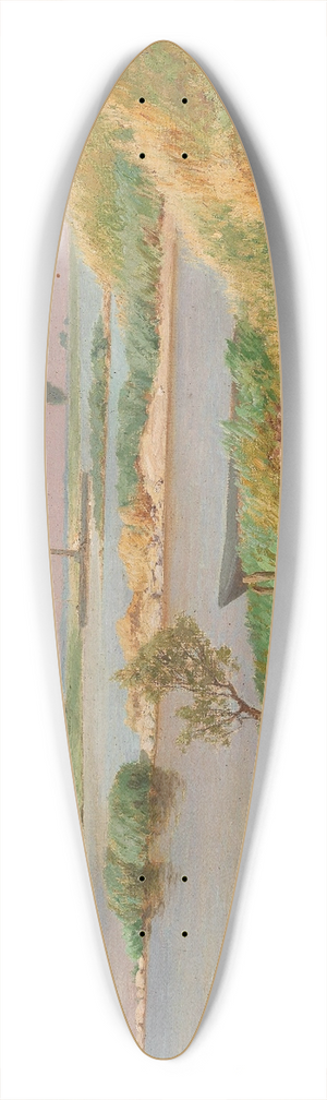 Heinrich Bhmer - Open River Landscape 39.3 inch art pintail longboard deck