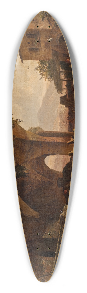 Heinrich Brkel - Scene In Front Of An Italian Osteria 39.3 inch art pintail longboard deck