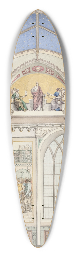 Heinrich Eddelien - Udkast til hvlvingens dekoration i Christian IVs kapel i Roskilde Domkirke. Udsmykning t.v. med Chr. IV som dommer 39.3 inch art pintail longboard deck