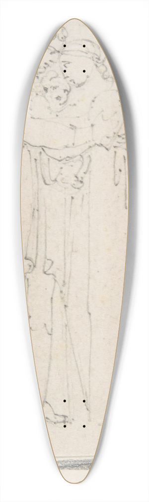 Heinrich Friedrich Fger - Man Embracing Woman with Child in Her Arms 39.3 inch art pintail longboard deck