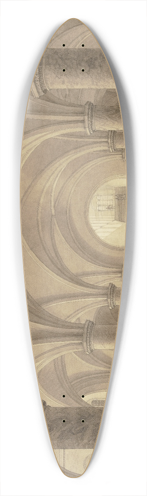 Heinrich Hbsch - Vorhalle und Treppe eines mittelalterlichen Rathauses 39.3 inch art pintail longboard deck