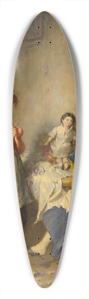 Heinrich Hirt - The Little Seamstress 39.3 inch art pintail longboard deck
