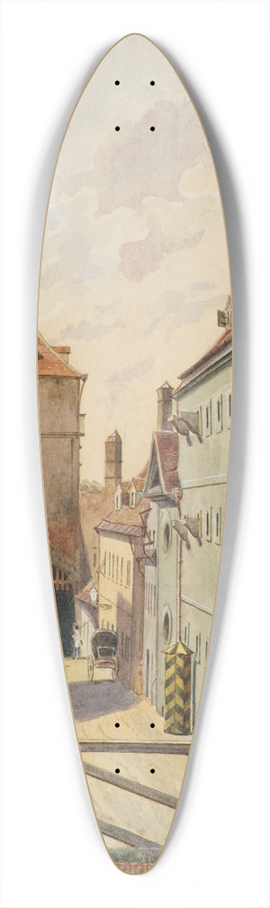 Heinrich Lang - Das Neutor mit dem Stockhaus in Wien 39.3 inch art pintail longboard deck