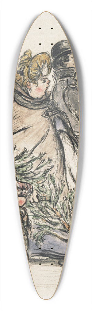 Heinrich Zille - Christmas shopping 39.3 inch art pintail longboard deck