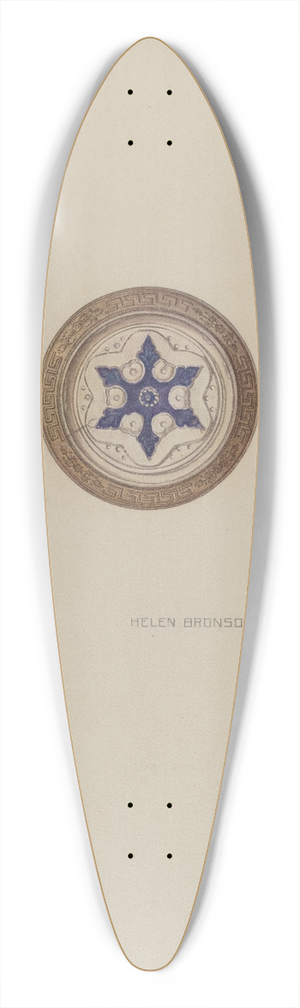 Helen Bronson - Mirror Support  Blue Six Point Star 39.3 inch art pintail longboard deck